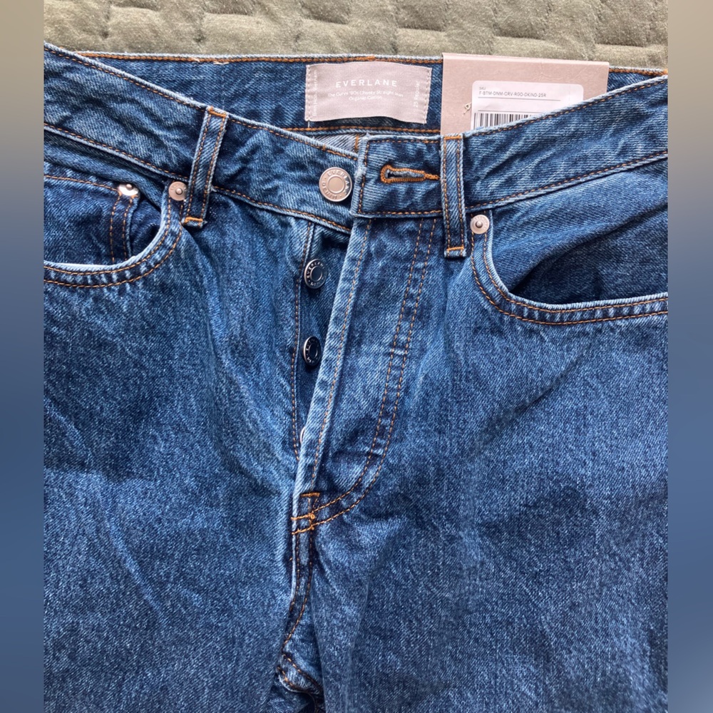 Everlane 90s Cheeky Hourglass Jean (Straight Leg in Deep Atlantic) NWT - Picture 3 of 5
